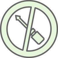 No Screwdriver Fillay Icon Design vector