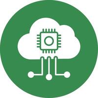 Cloud Computing Multi Color Circle Icon vector