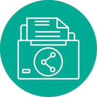 Sharing File Multi Color Circle Icon vector