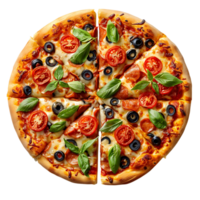 Freshly baked pizza on isolated transparent background png