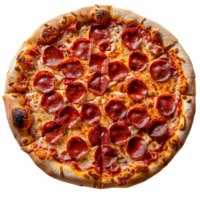 Peperoni Pizza auf isoliert transparent Hintergrund png