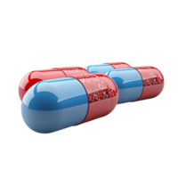 3d pills drug on isolated transparent background png