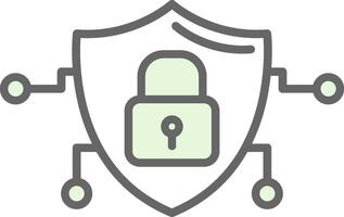Cyber Security Fillay Icon Design vector