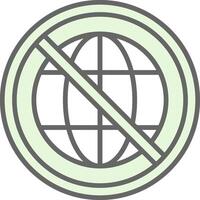 Prohibited Sign Fillay Icon Design vector