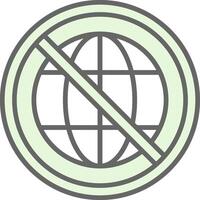 Prohibited Sign Fillay Icon Design vector