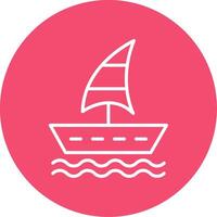 Sailing Boat Multi Color Circle Icon vector