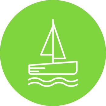 Catamaran Multi Color Circle Icon vector