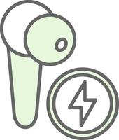 Earbud Fillay Icon Design vector