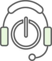 Headphones Fillay Icon Design vector