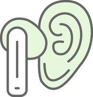 Earbud Fillay Icon Design vector