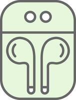 Earbuds Fillay Icon Design vector