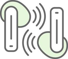 Earbuds Fillay Icon Design vector