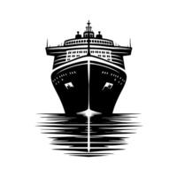 negro y blanco ilustración de un Oceano transatlántico a el mar vector