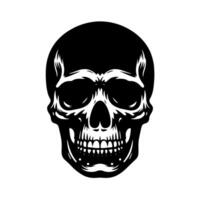 Black and White Illustration of a human skull vector