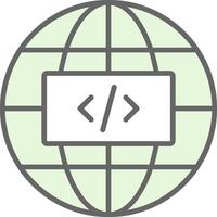 Earth Globe Fillay Icon Design vector