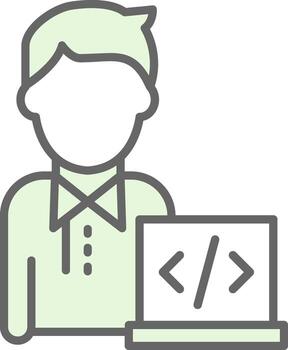 Programmer Fillay Icon Design vector