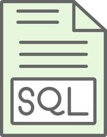 sql relleno icono diseño vector