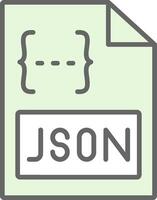 json relleno icono diseño vector