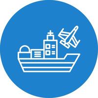 Ship Multi Color Circle Icon vector