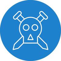 Skull Multi Color Circle Icon vector