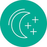 Moon Multi Color Circle Icon vector