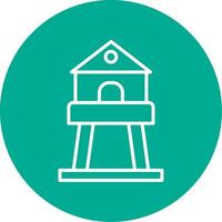 Tower Multi Color Circle Icon vector