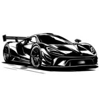 black and white illustration of a Hypercar Sports Car vector