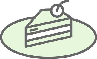 pedazo de pastel relleno icono diseño vector