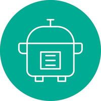 Rice Cooker Multi Color Circle Icon vector