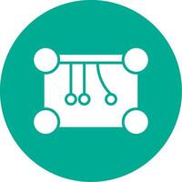 Newtons Cradle Multi Color Circle Icon vector