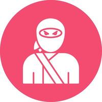 Ninja Multi Color Circle Icon vector