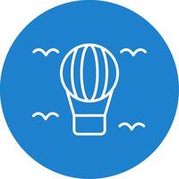 Hot Air Balloon Multi Color Circle Icon vector