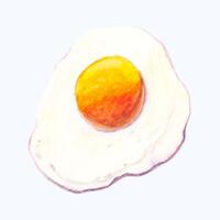 Cute Watercolor Fried Egg Clipart - Download Breakfast Illustration vector