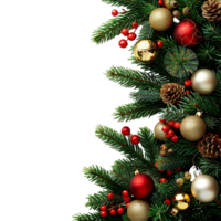 Christmas tree ornamentals on isolated background png