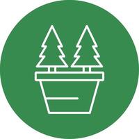 Christmas Trees Multi Color Circle Icon vector