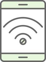 No Wifi Fillay Icon Design vector