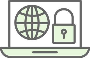 Internet Security Fillay Icon Design vector