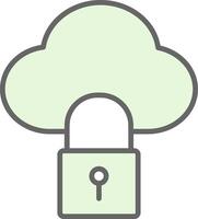 Cloud Lock Fillay Icon Design vector