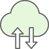 Cloud Data Transfer Fillay Icon Design vector