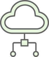 Cloud Computing Fillay Icon Design vector