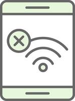 No Wifi Fillay Icon Design vector