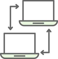 computadora redes relleno icono diseño vector