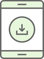 Downloading Data Fillay Icon Design vector