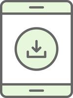 Downloading Data Fillay Icon Design vector