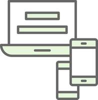 Responsive Website Fillay Icon Design vector