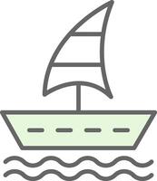 navegación barco relleno icono diseño vector