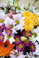 A bouquet of flowers in close-up photo