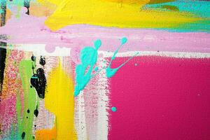 the texture of multicolored oil paints on canvas photo