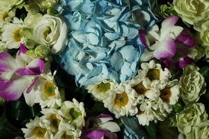 A bouquet of flowers in close-up photo