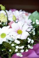 A bouquet of flowers in close-up photo